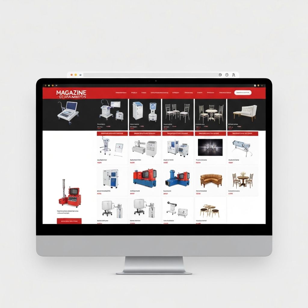 Screenshot do site Magazine Equipamentos